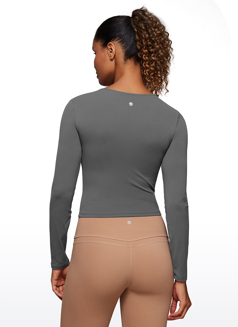 Butterluxe Cropped Front Seam Long Sleeve