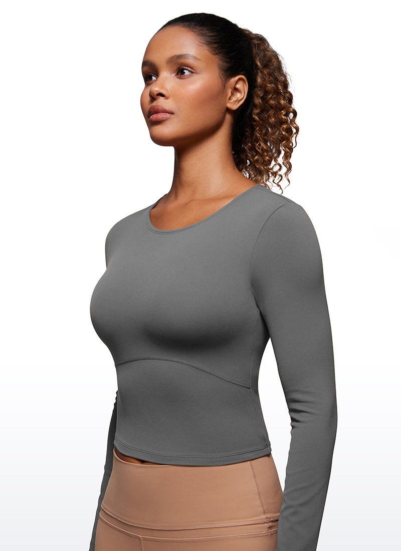 Butterluxe Cropped Front Seam Long Sleeve