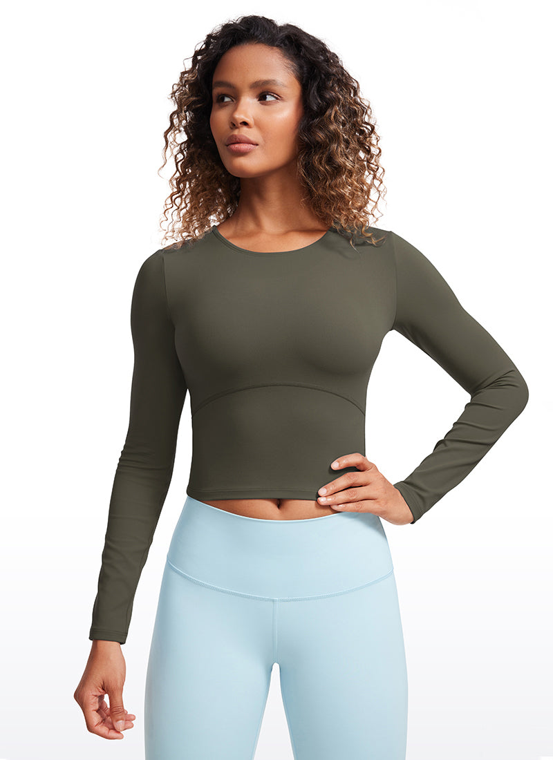 Butterluxe Cropped Front Seam Long Sleeve