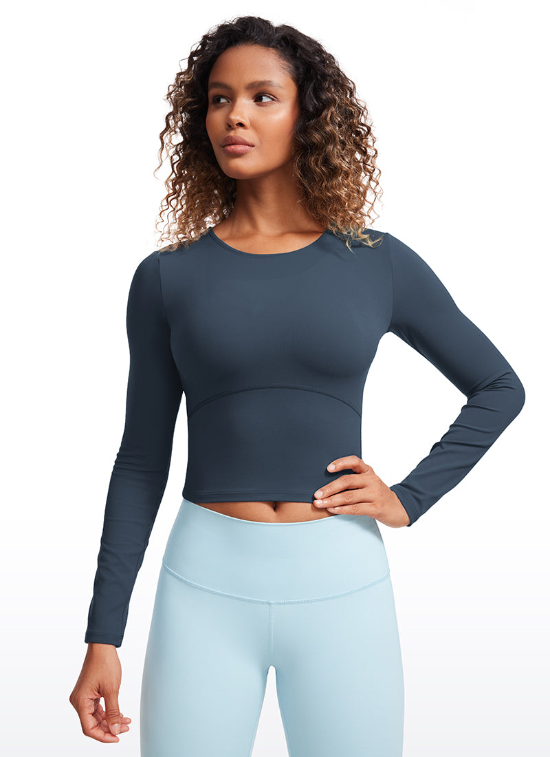 Butterluxe Cropped Front Seam Long Sleeve