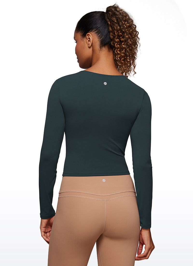 Butterluxe Cropped Front Seam Long Sleeve