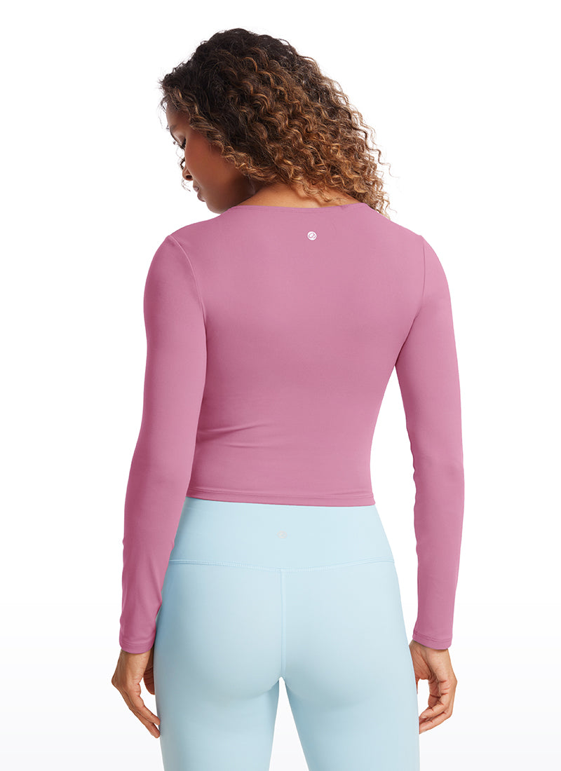 Butterluxe Cropped Front Seam Long Sleeve