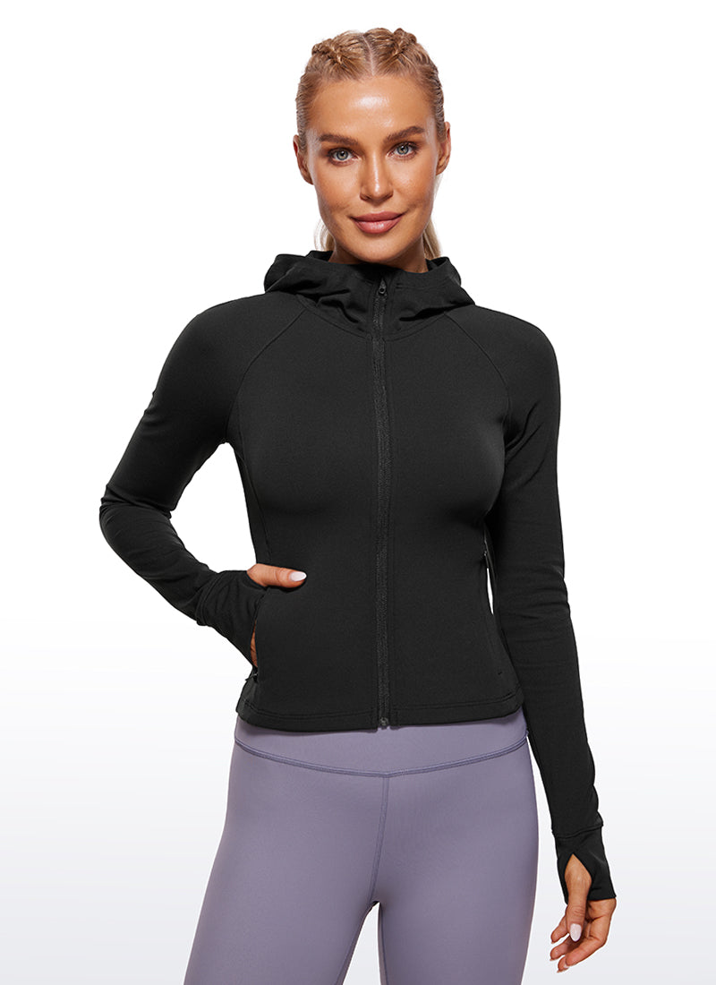 Butterluxe Full Zip Waist Length Jackets with Thumbholes