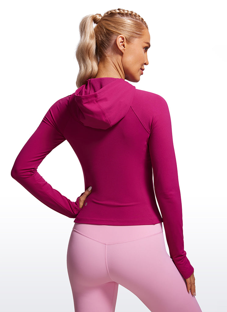 CRZ YOGA Women's Butterluxe Outerwear Full Zip Hoodies Jackets Hibiscus Purple