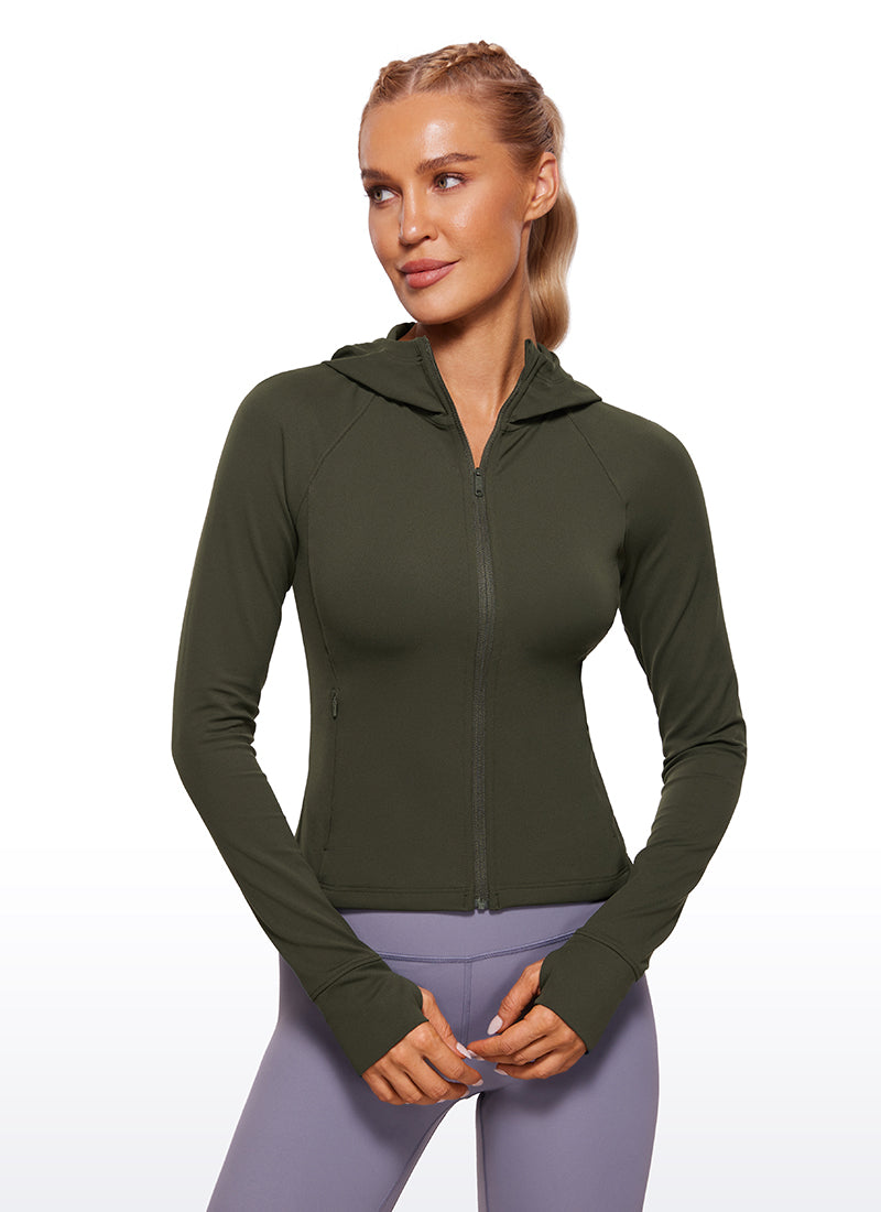 Butterluxe Full Zip Waist Length Jackets with Thumbholes