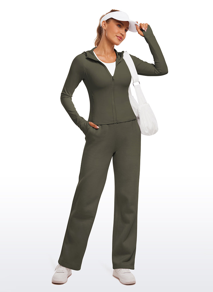 CRZ YOGA Women's Butterluxe Outerwear Full Zip Hoodies Jackets Magenta Purple