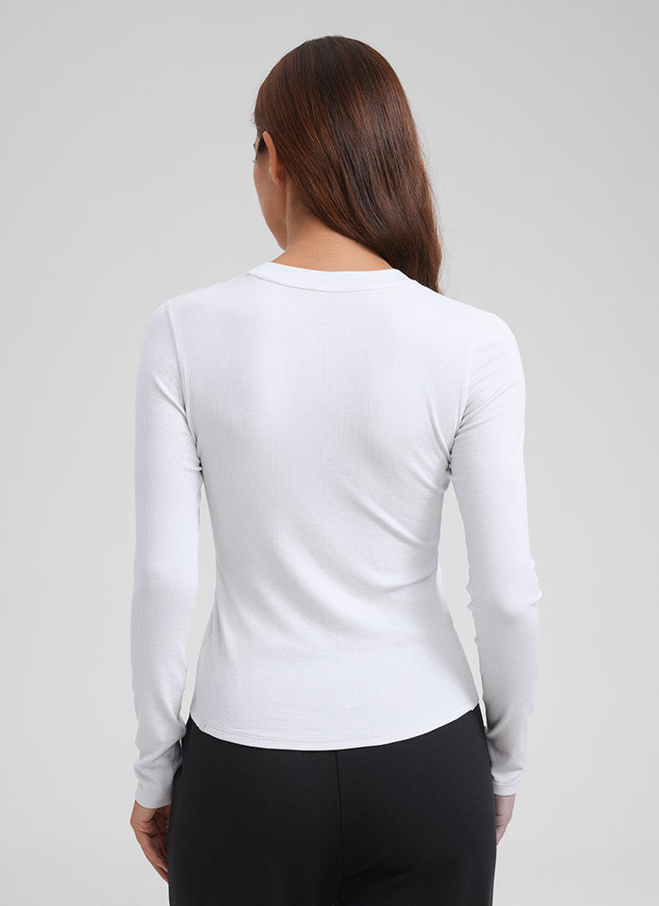 CRZ YOGA Womens Fitted Casual Ribbed Modal Henley Shirts Long Sleeves Black