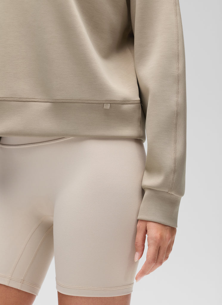 CRZ YOGA Womens SoftAura Basic Casual Sweat Shirt Crew Neck Pullover Strawberry Pink