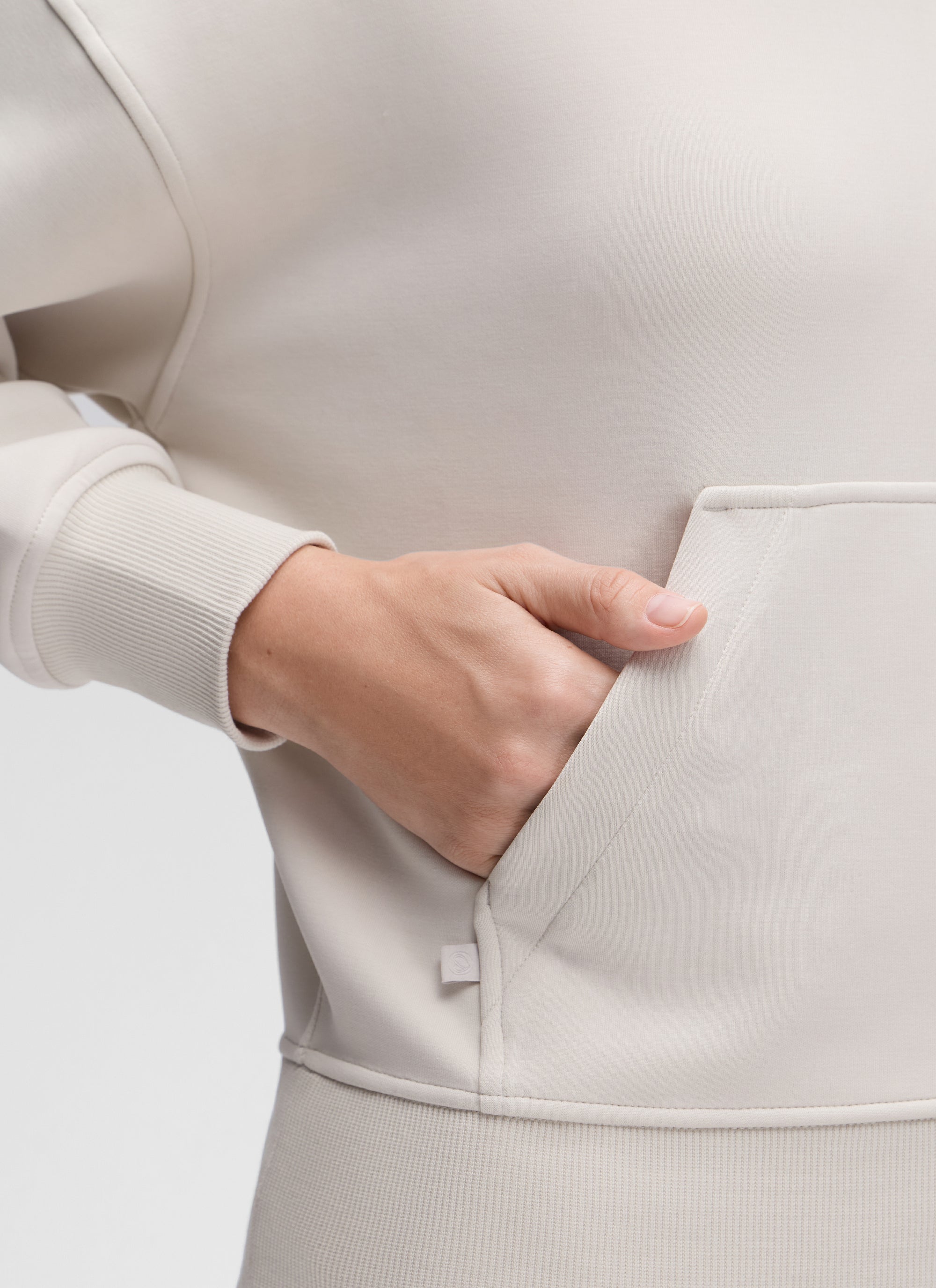 CRZ YOGA Women SoftAura Halfzip Sweatshirt Pullover Long Sleeve Pocket Milky White