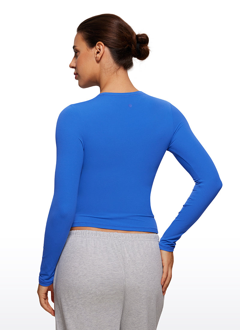 Crew Neck Tight Fitted Long Sleeve Shirts