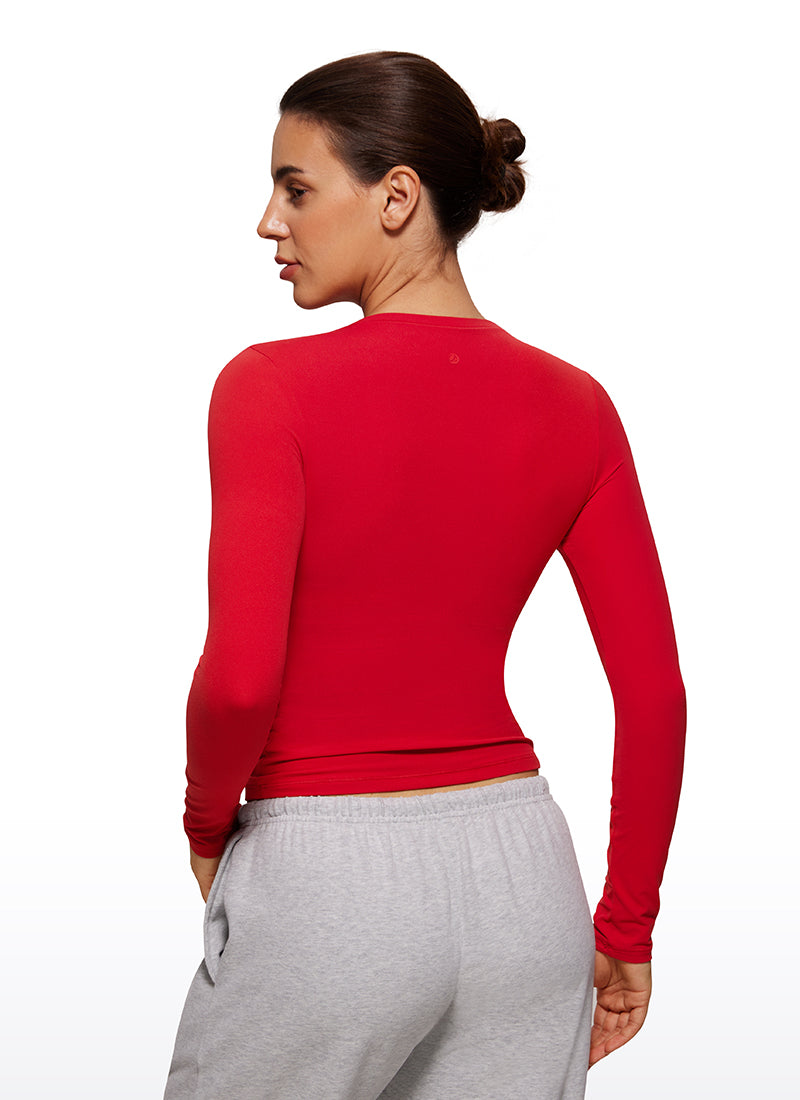 Crew Neck Tight Fitted Long Sleeve Shirts