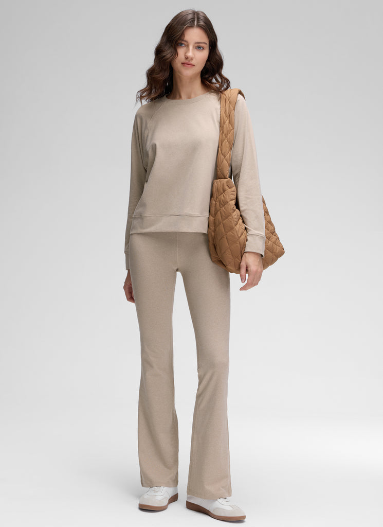 CRZ YOGA Women Casual Lightweight Relaxed Fit Long Sleeves Crew Neck Platinum Grey