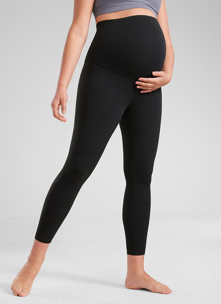 CRZ YOGA Women's Maternity Leggings Super High Rise Butterluxe 25'' Black