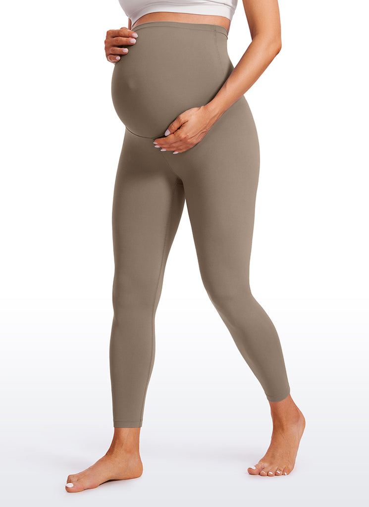 CRZ YOGA Women's Maternity Leggings Super High Rise Butterluxe 25'' Red Merlot