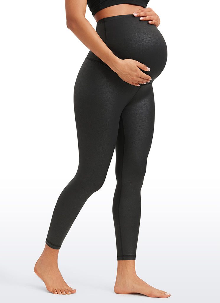 CRZ YOGA Women's Maternity Leggings Super High Rise Butterluxe 25'' Plum Magenta