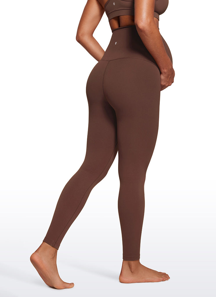 CRZ YOGA Women's Maternity Leggings Super High Rise Butterluxe 28'' Coffee Brown