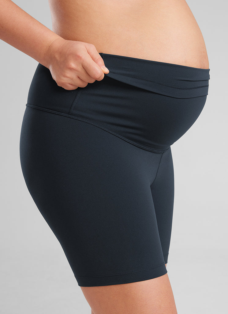 CRZ YOGA Women's Maternity Biker Shorts Super High Rise Butterluxe 6'' True Navy