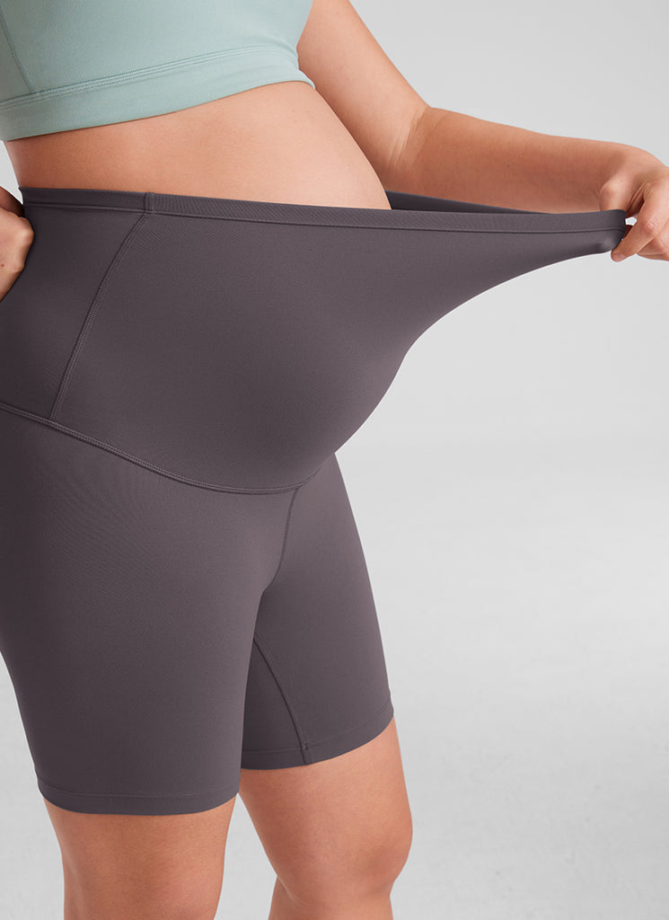 CRZ YOGA Women's Maternity Biker Shorts Super High Rise Butterluxe 6'' Tornado