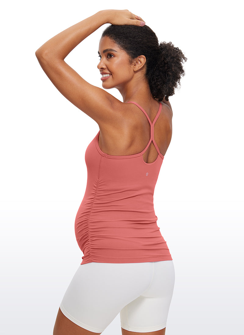 Butterluxe Y Back Maternity Tank Ruched Sides