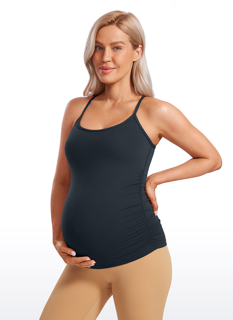 Butterluxe Y Back Maternity Tank Ruched Sides