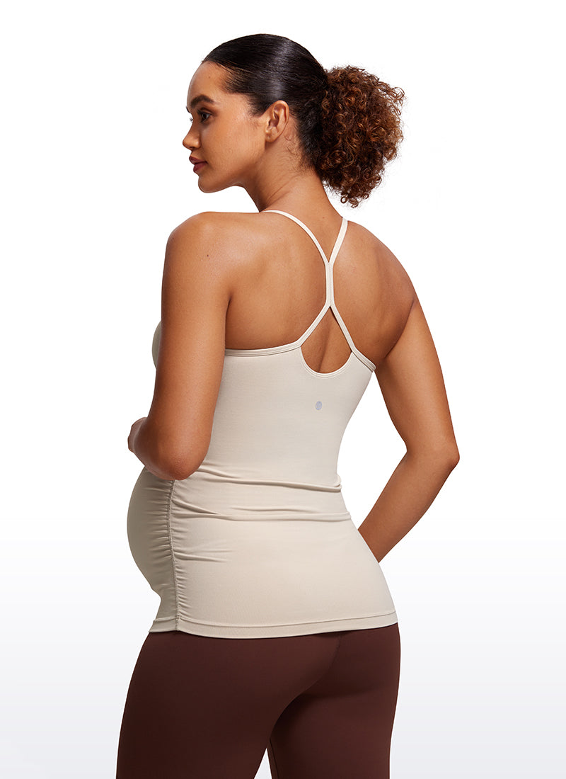 Butterluxe Y Back Maternity Tank Ruched Sides