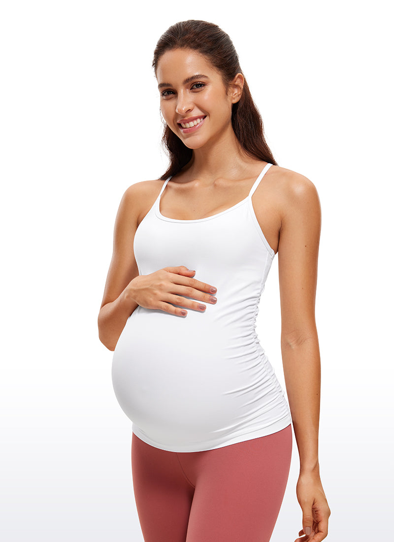 Butterluxe Y Back Maternity Tank Ruched Sides