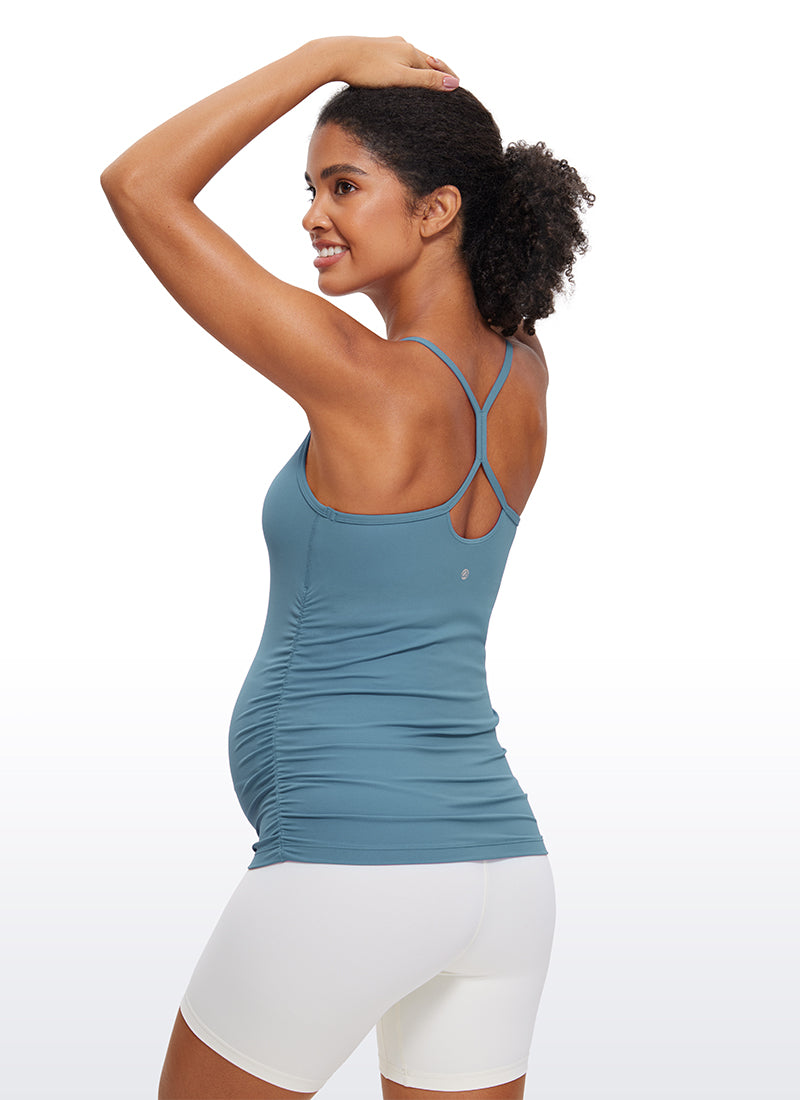 Butterluxe Y Back Maternity Tank Ruched Sides