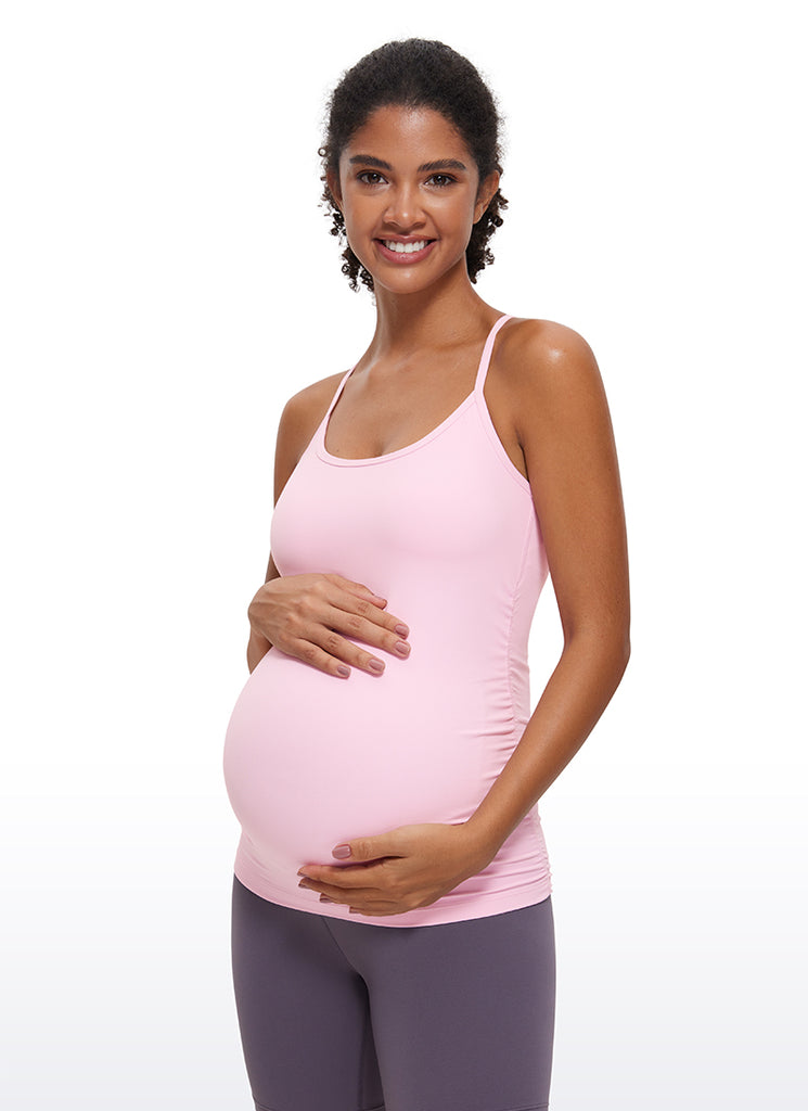 CRZ YOGA Women's Butterluxe Maternity Tank Top Yoga Shirts Blue Ashes