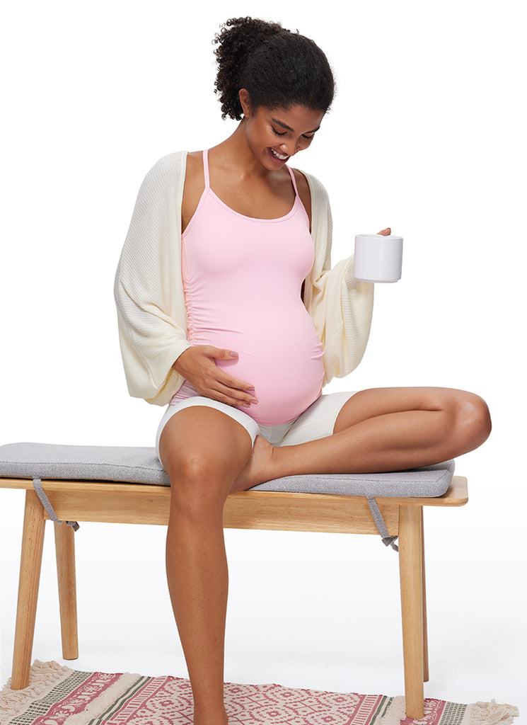 CRZ YOGA Women's Butterluxe Maternity Tank Top Yoga Shirts Pink Peony