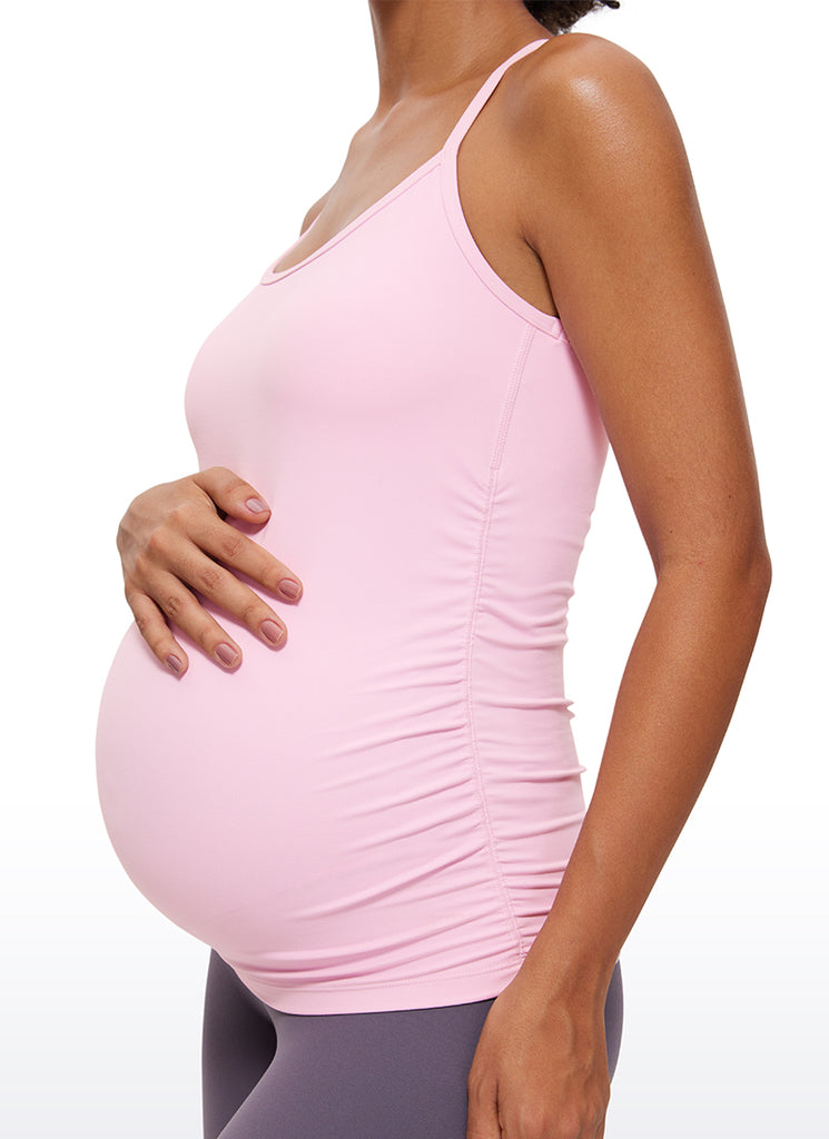 CRZ YOGA Women's Butterluxe Maternity Tank Top Yoga Shirts Pink Peony