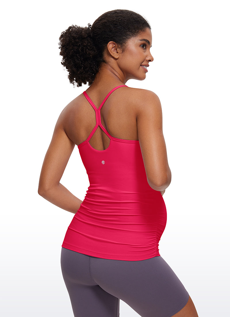 Butterluxe Y Back Maternity Tank Ruched Sides