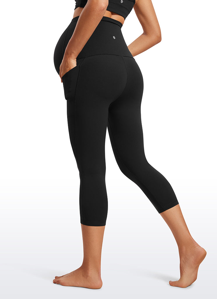 CRZ YOGA Womens Butterluxe Maternity Leggings with Pockets 21" Black
