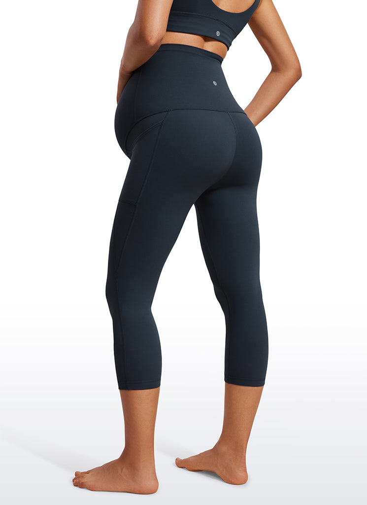 CRZ YOGA Womens Butterluxe Maternity Leggings with Pockets 21" Black
