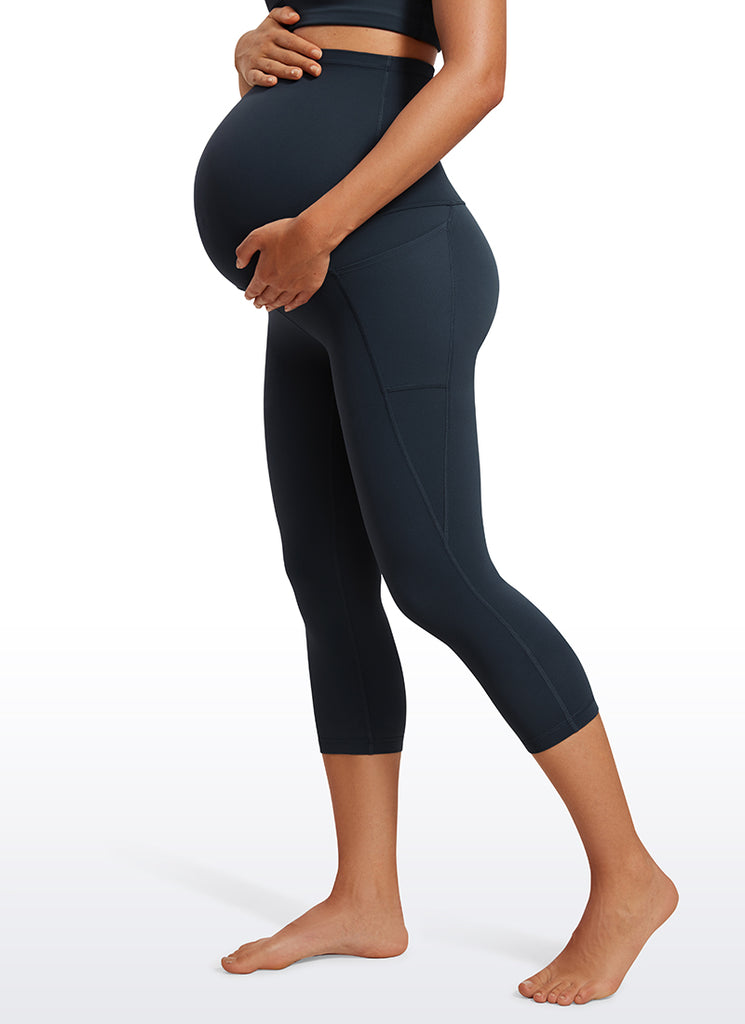 CRZ YOGA Womens Butterluxe Maternity Leggings with Pockets 21" True Navy