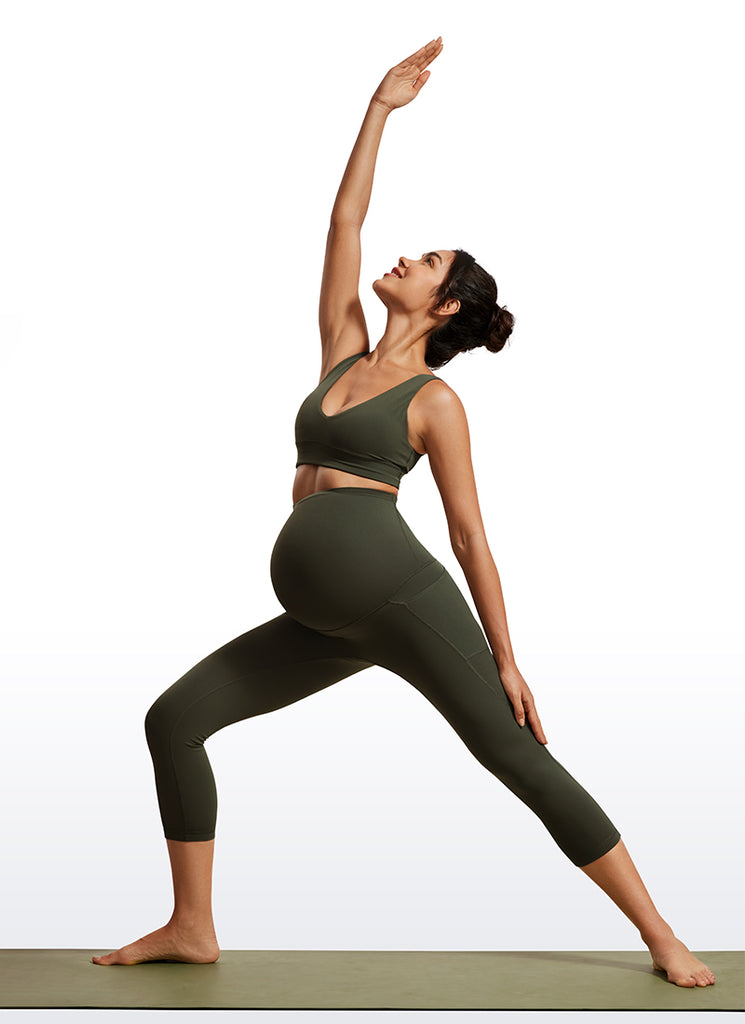 CRZ YOGA Womens Butterluxe Maternity Leggings with Pockets 21" True Navy