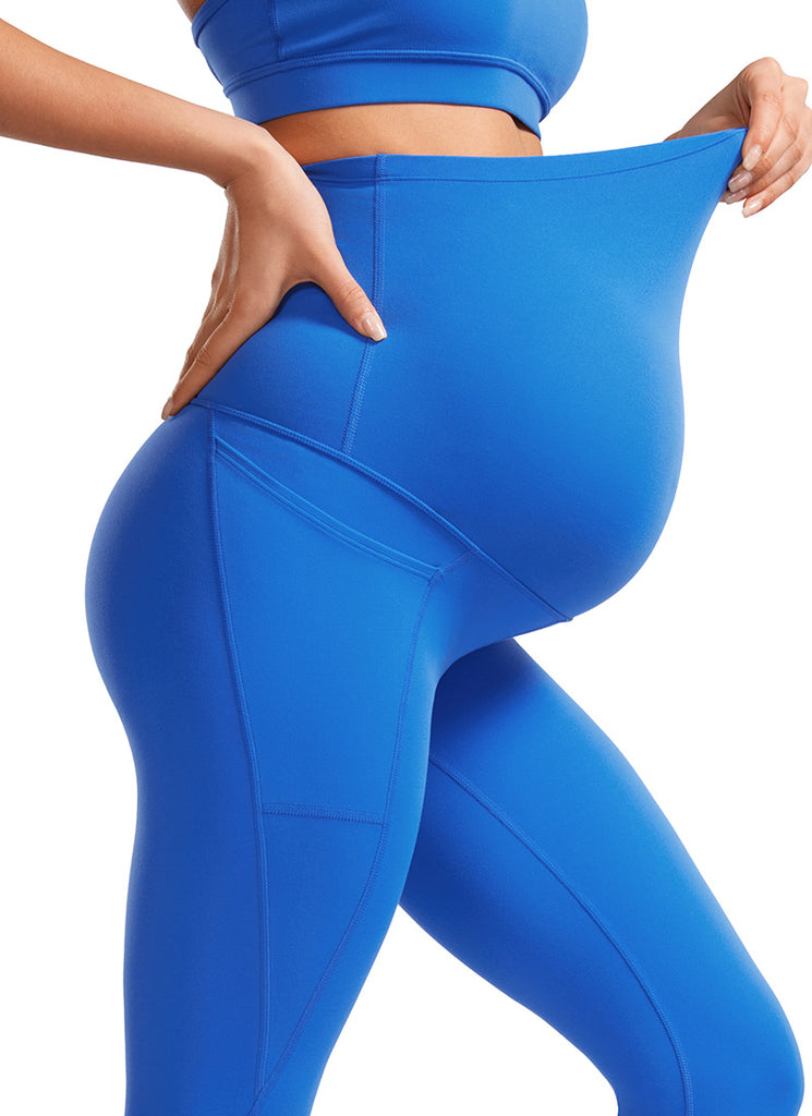 CRZ YOGA Womens Butterluxe Maternity Leggings with Pockets 25" Cambric Blue