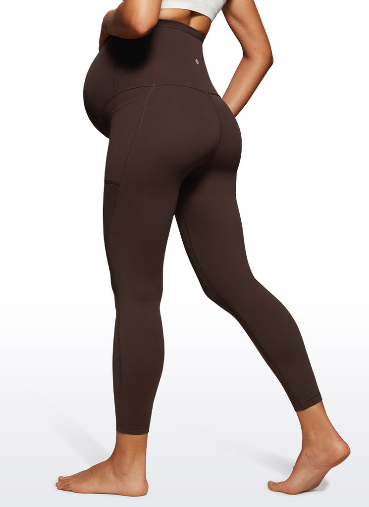 CRZ YOGA Womens Butterluxe Maternity Leggings with Pockets 25" Taupe