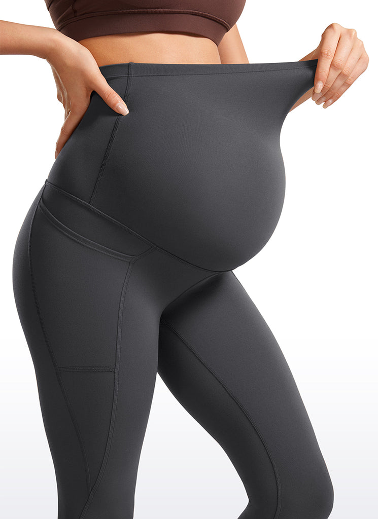 CRZ YOGA Womens Butterluxe Maternity Leggings with Pockets 25" Mysterious Grey