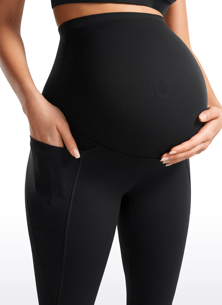 CRZ YOGA Womens Butterluxe Maternity Leggings with Pockets 28" Black