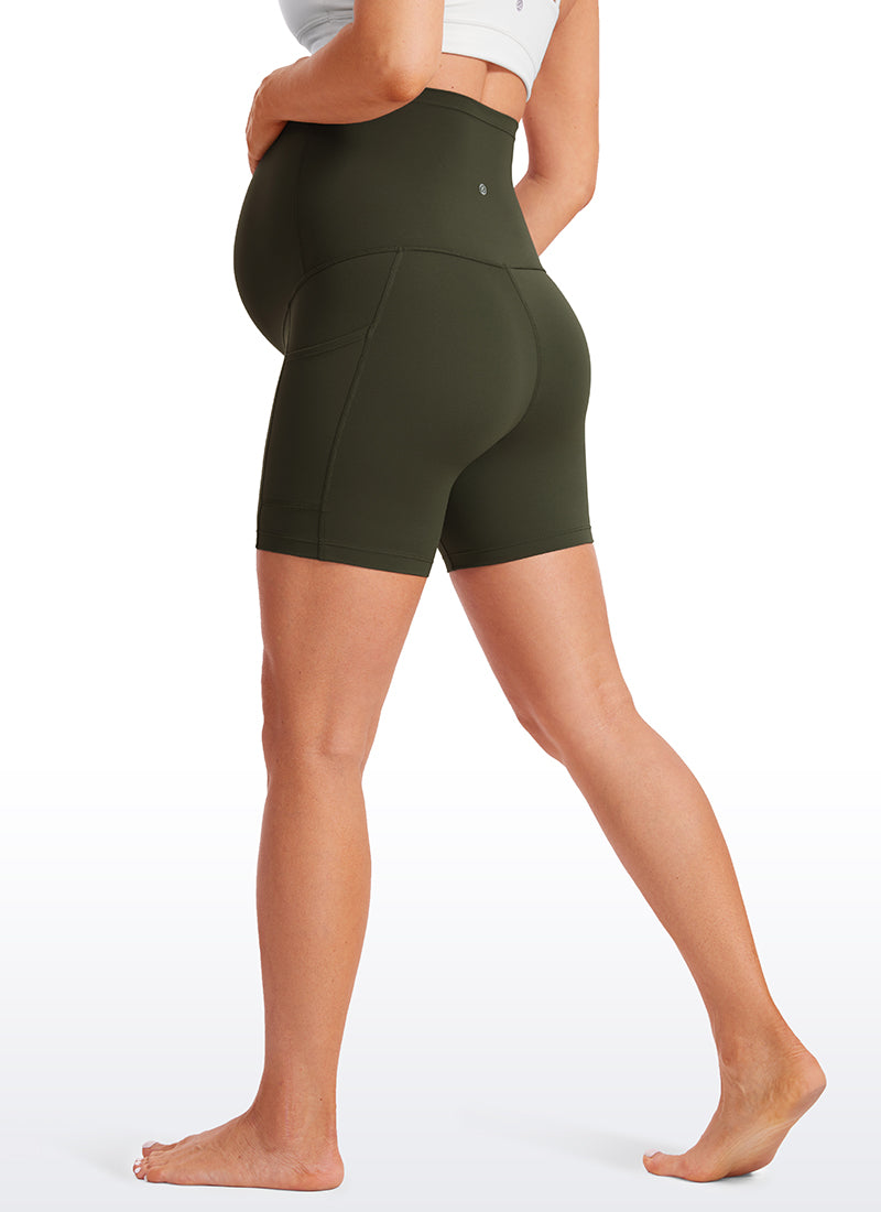 Butterluxe Maternity Pockets Shorts 5''- Super High Waist