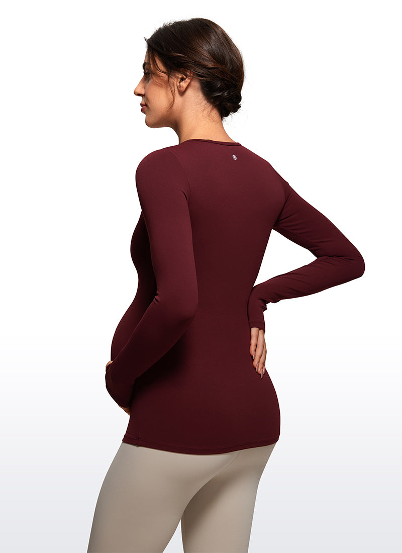 Butterluxe Long Sleeve Maternity Crewneck T-Shirts