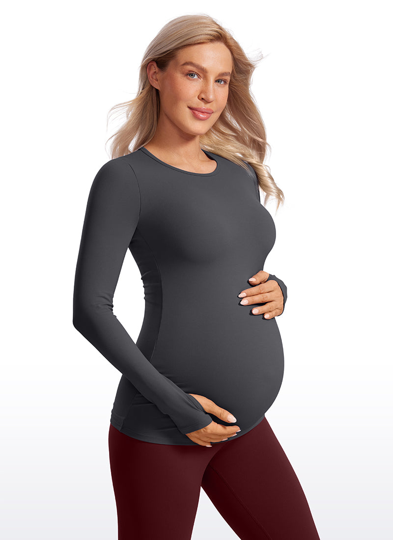 Butterluxe Long Sleeve Maternity Crewneck T-Shirts