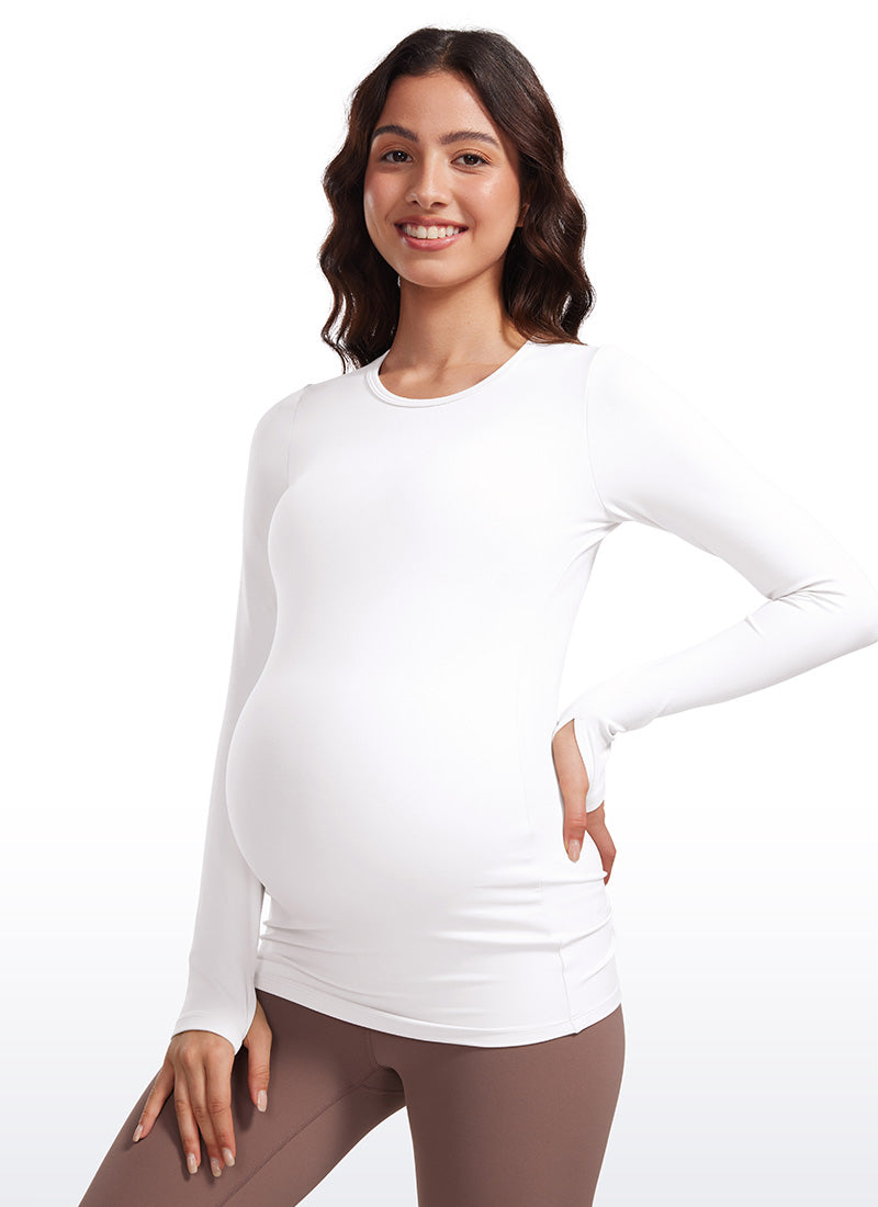 Butterluxe Long Sleeve Maternity Crewneck T-Shirts