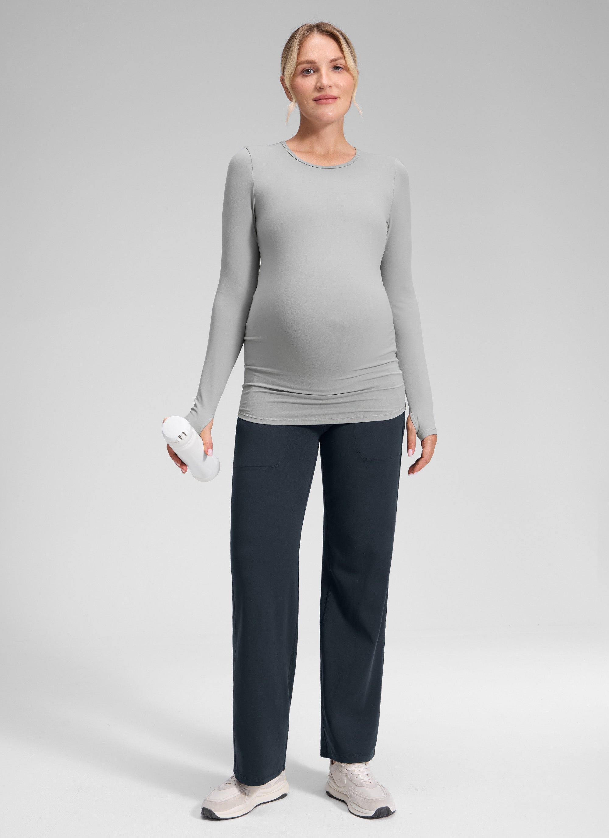 CRZ YOGA Women Butterluxe Maternity Wide Leg Pants with Pockets 31.5