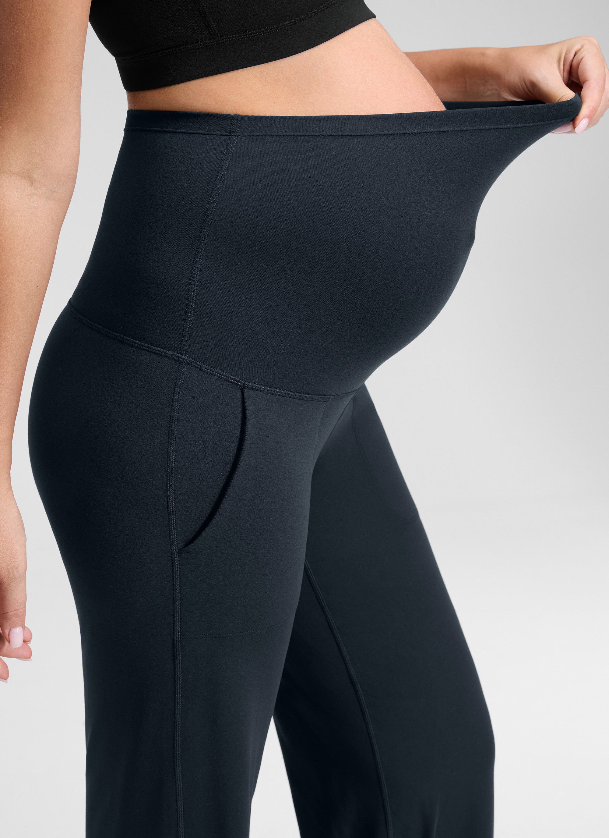 CRZ YOGA Women Butterluxe Maternity Wide Leg Pants with Pockets 31.5