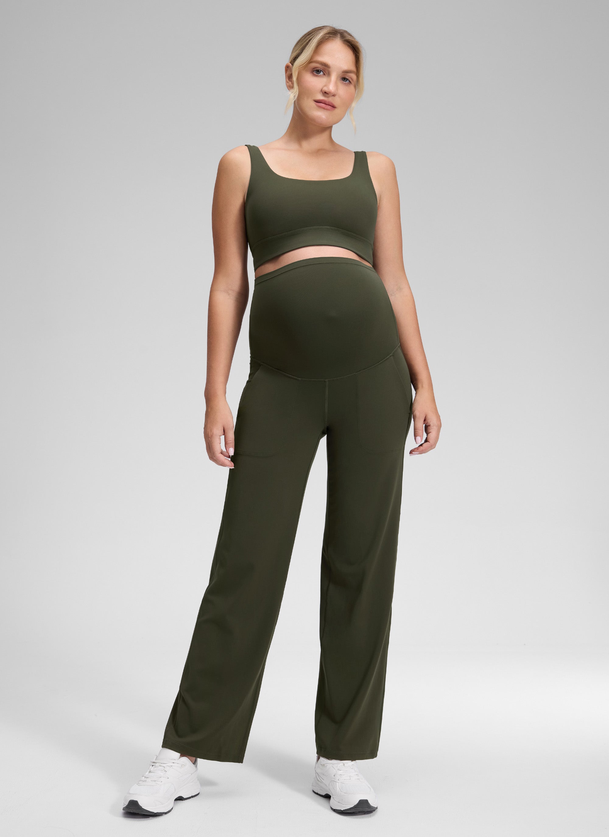 CRZ YOGA Women Butterluxe Maternity Wide Leg Pants with Pockets 31.5