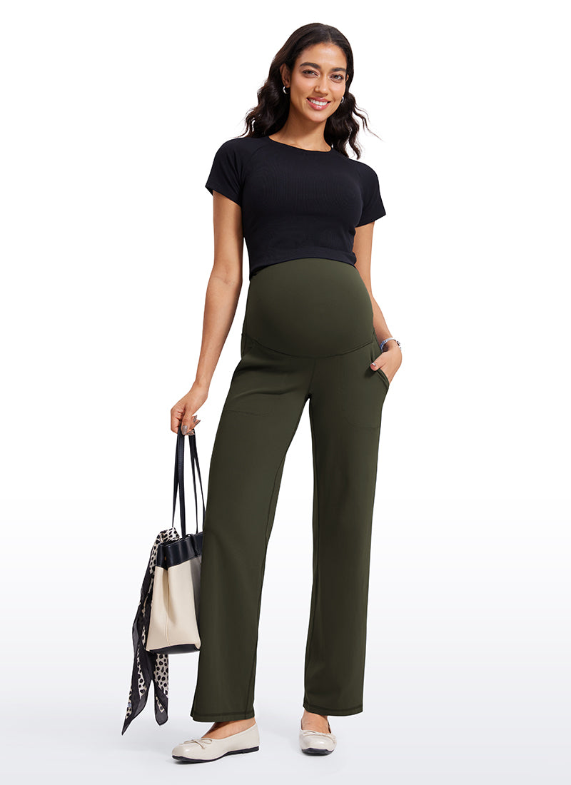 Butterluxe Maternity Wide Leg Pants with Pockets 31.5