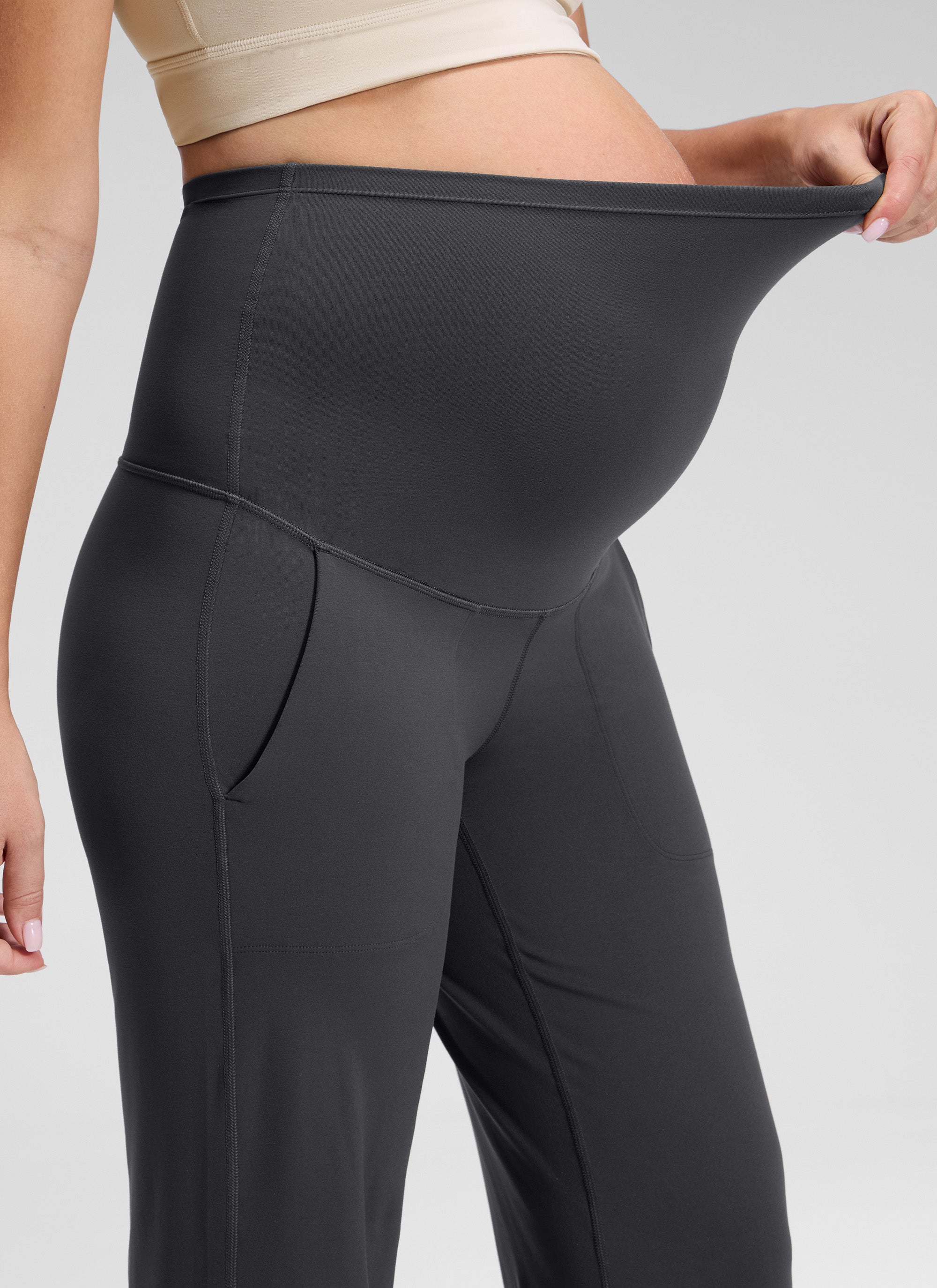 CRZ YOGA Women Butterluxe Maternity Wide Leg Pants with Pockets 31.5