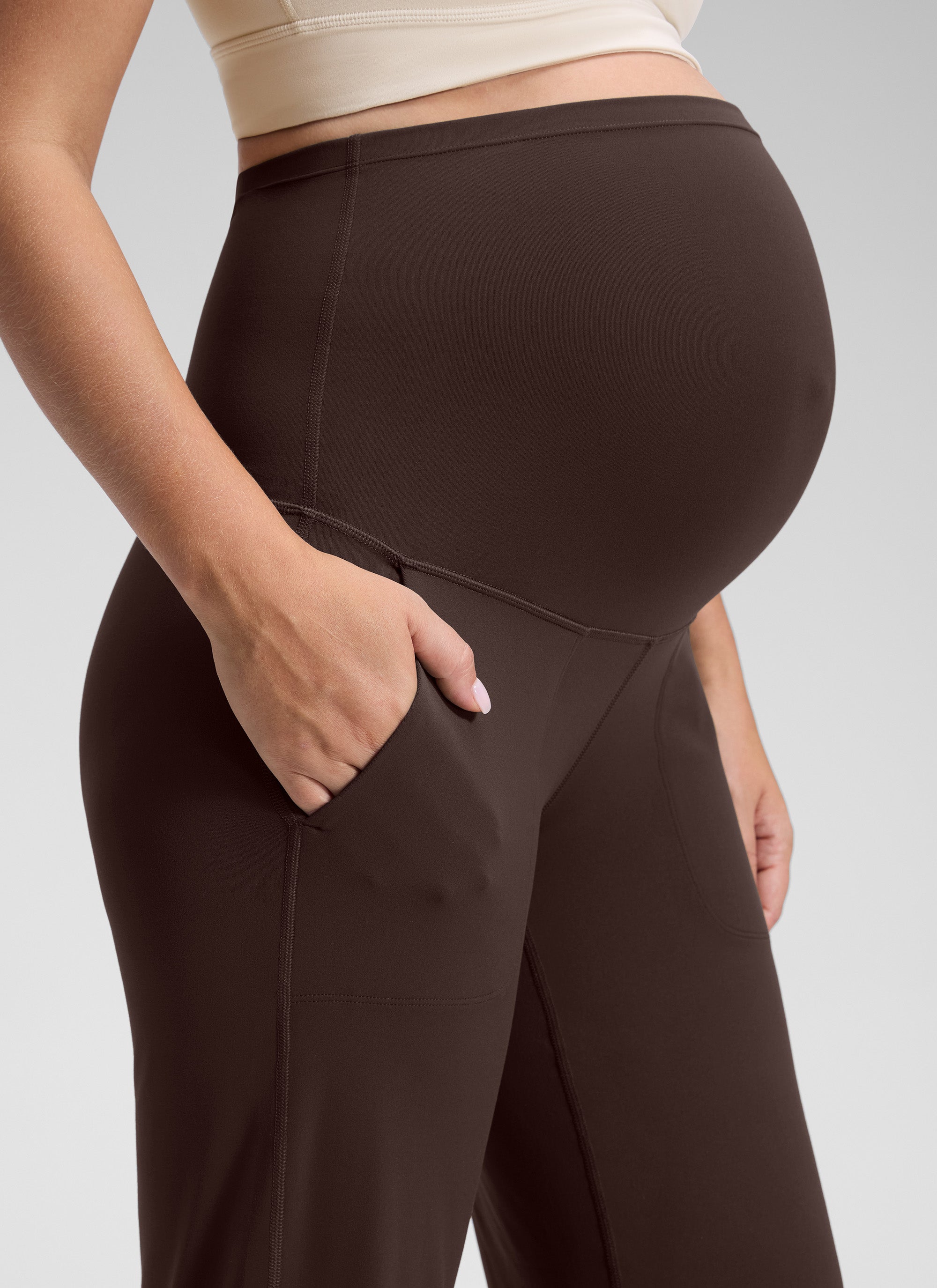 CRZ YOGA Women Butterluxe Maternity Wide Leg Pants with Pockets 31.5