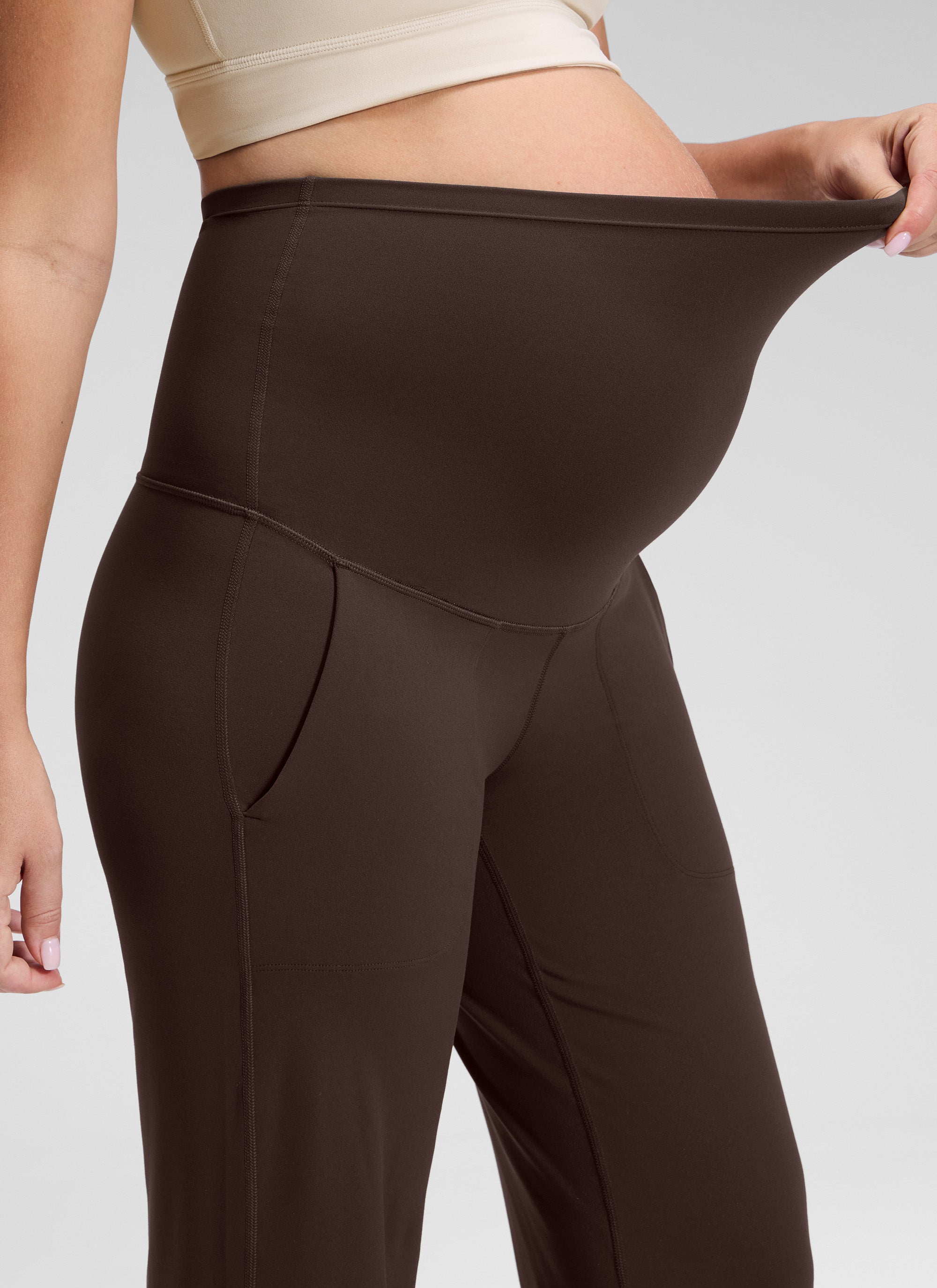 CRZ YOGA Women Butterluxe Maternity Wide Leg Pants with Pockets 31.5